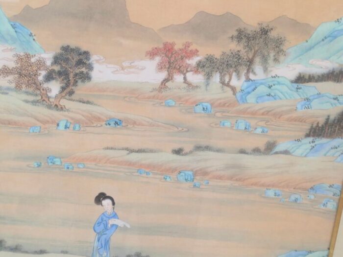 chinese watercolor maidens in landscape 1435