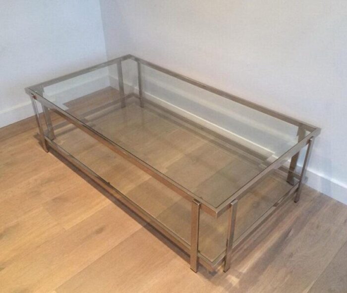 chrome coffee table 1970s 2