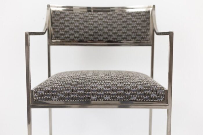 chromed metal armchairs 1970s set of 2 10