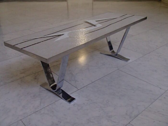 chromed mosaic coffee table 1960s 13