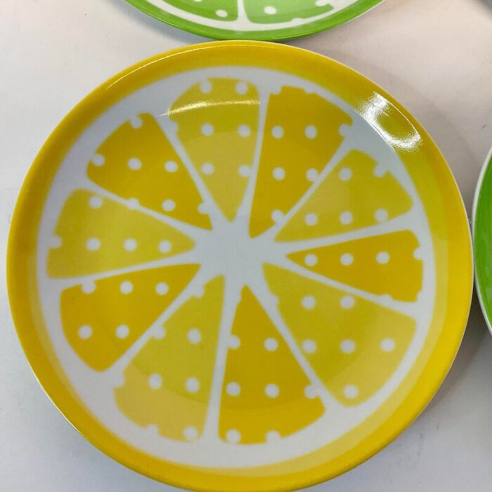 coastal boho chic lemon lime appetizer or desert plates set of 4 6014