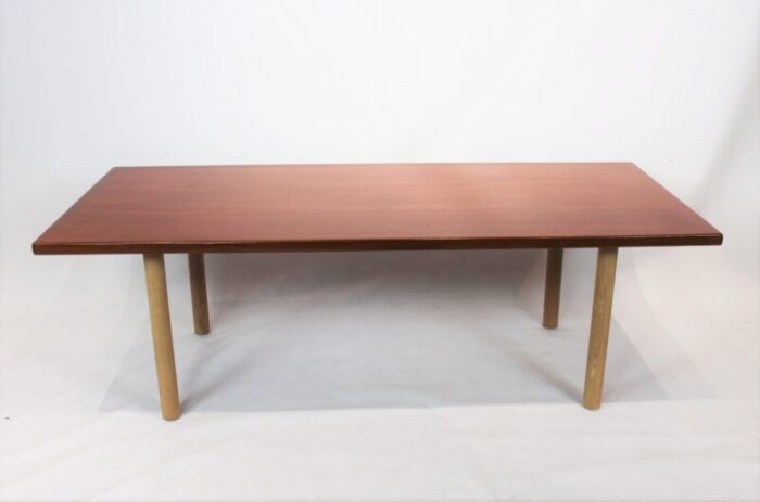 coffee table in teak and oak by hans j wegner for andreas tuck 1960s 2