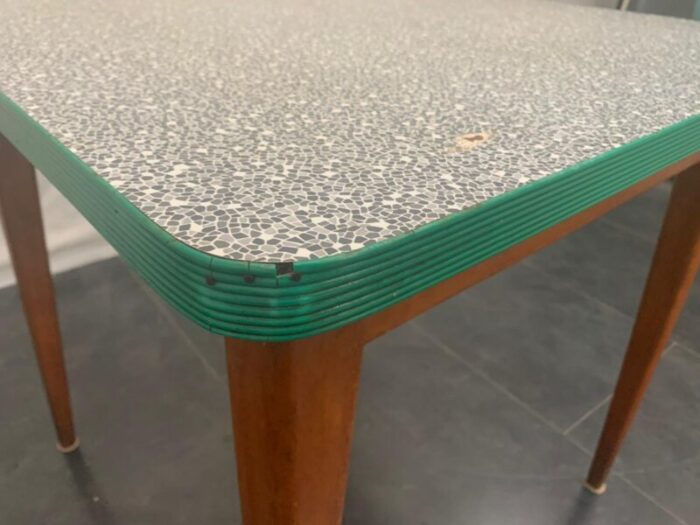 coffee table with green mosaic laminate top 1950s 5