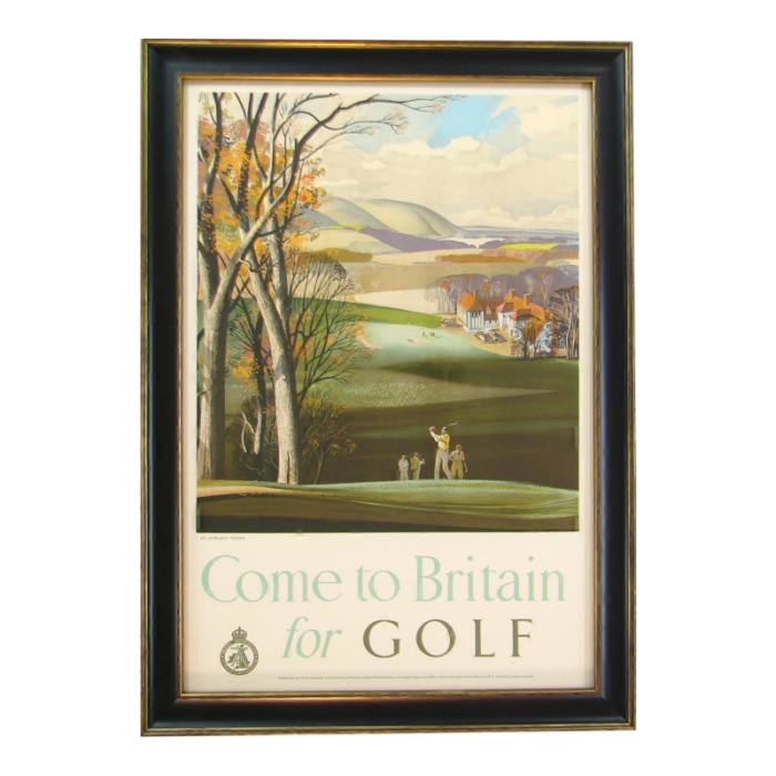 come to britain for golf vintage travel poster circa 1952 6052