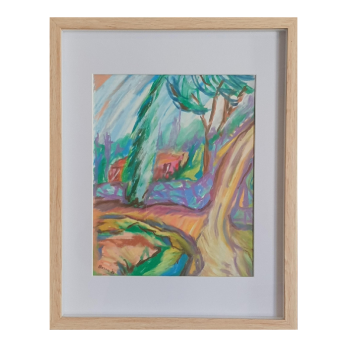 contemporary abstract expressionist landscape le petit chemin by bernadette van baarsen 0452