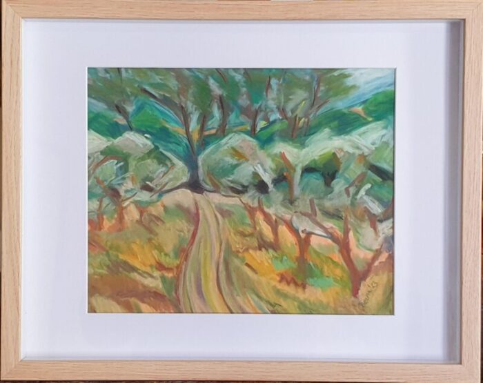 contemporary abstract expressionist landscapele chemin prive by bernadette van baarsen 4122