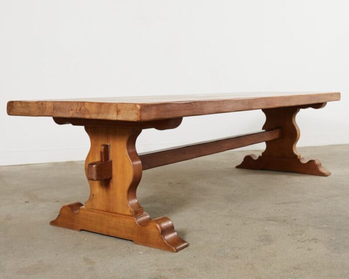 country french provincial oak farmhouse trestle dining table 9537