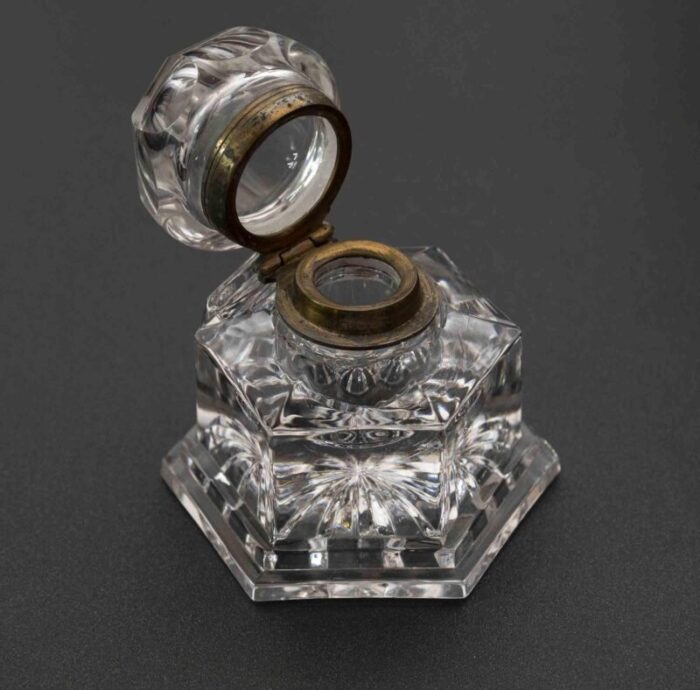 crystal inkwell italy 20th century 9240