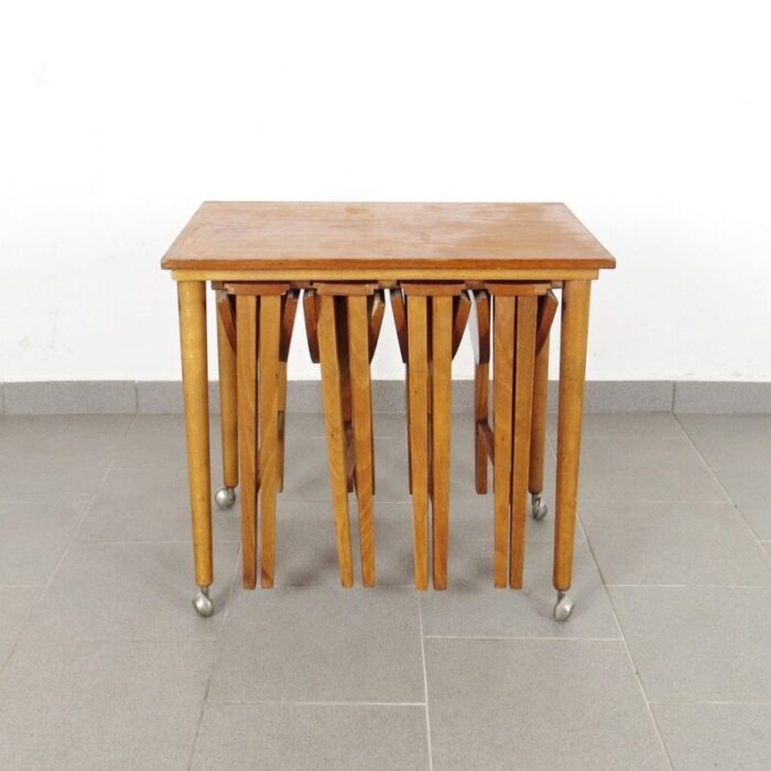 czech nesting tables by poul hundevad 1960s set of 5 1