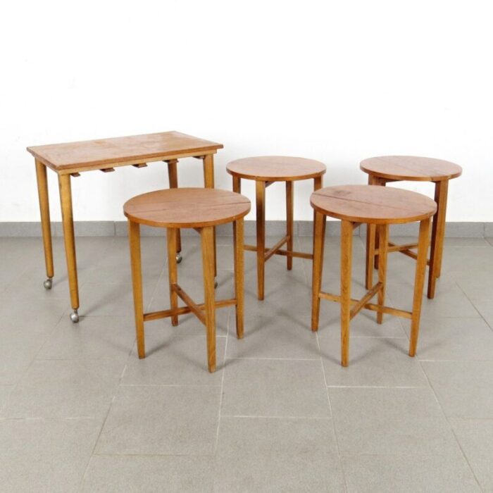 czech nesting tables by poul hundevad 1960s set of 5 5