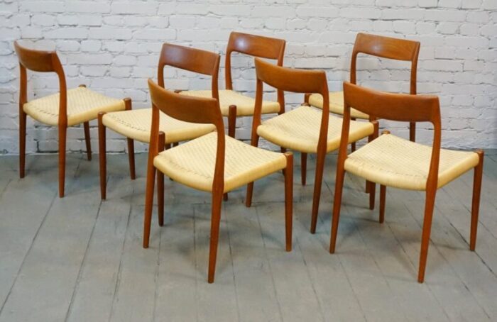 danish model 75 dining chairs 1960s set of 7 10