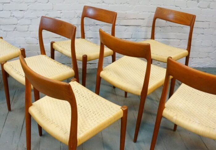 danish model 75 dining chairs 1960s set of 7 11