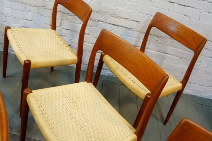 danish model 75 dining chairs 1960s set of 7 4