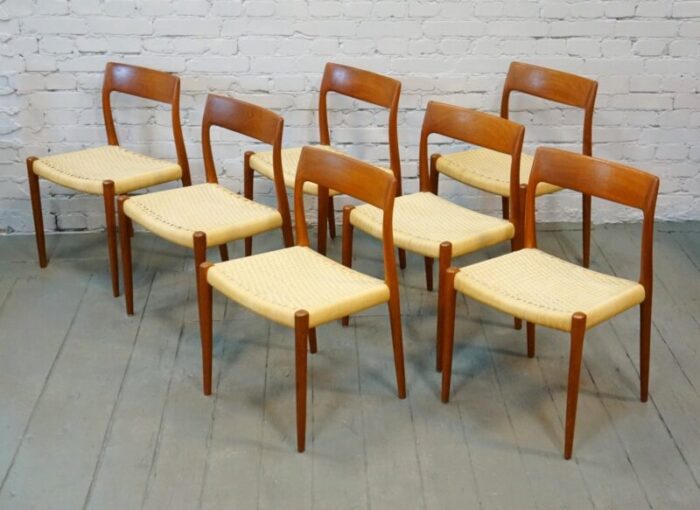 danish model 75 dining chairs 1960s set of 7 6