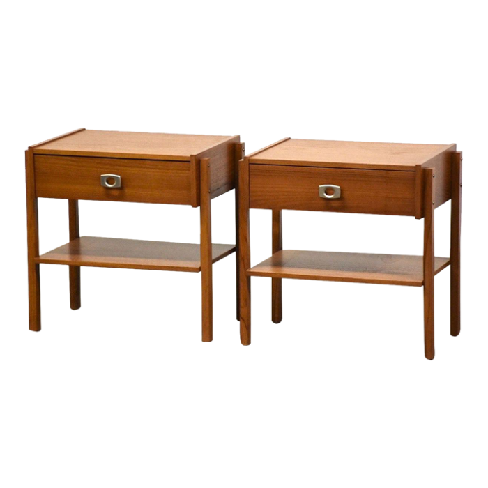 danish modern teak nightstands a pair 1170