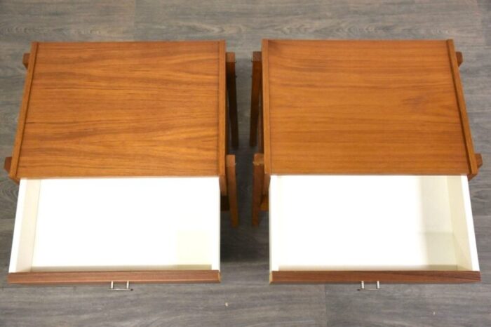 danish modern teak nightstands a pair 1574