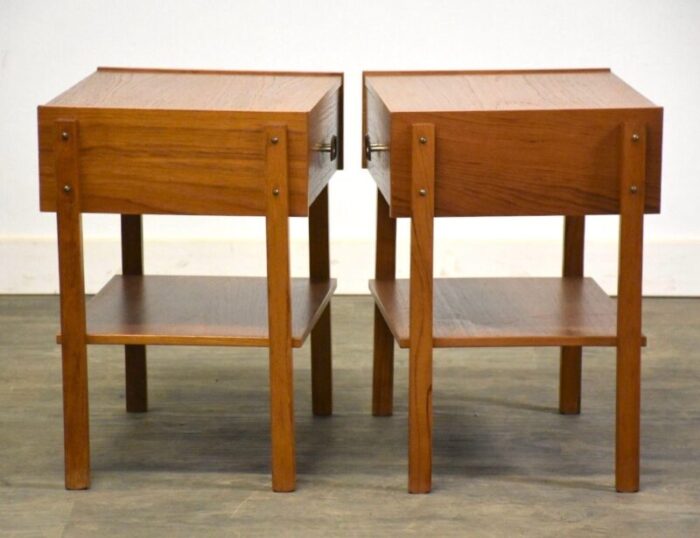 danish modern teak nightstands a pair 1921