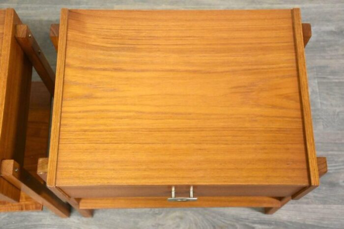 danish modern teak nightstands a pair 3316