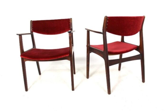 danish rosewood dining chairs by henning kjaernulf for soro stolefabrik 1960s set of 2 1