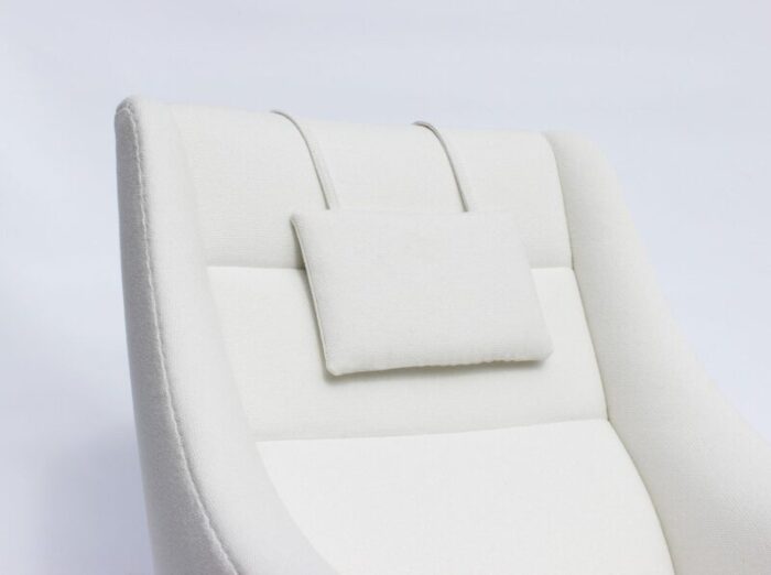 danish rosewood easy chair with tall back upholstered in white fabric 1960s 7