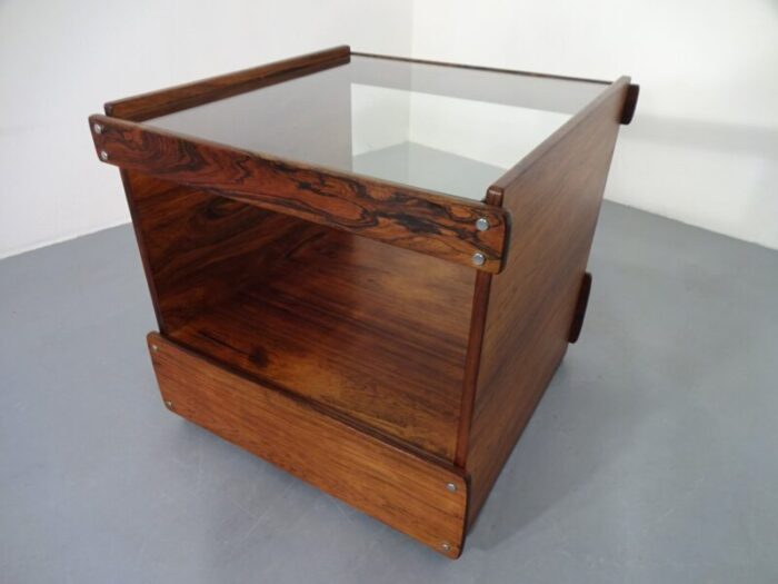 danish rosewood glass side table 1960s 11