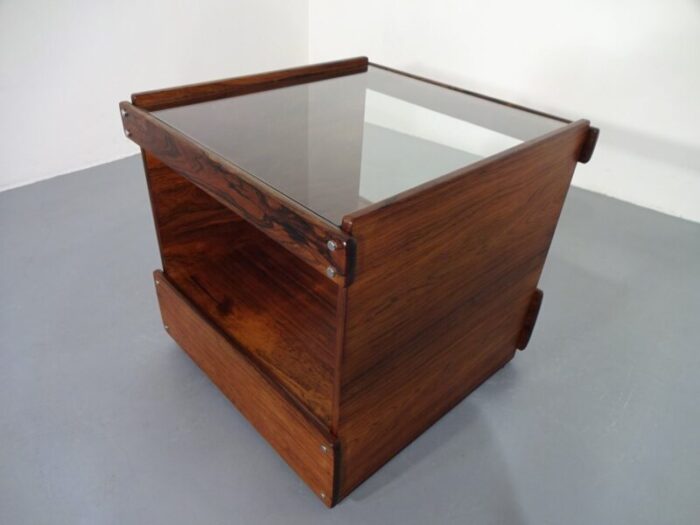 danish rosewood glass side table 1960s 4