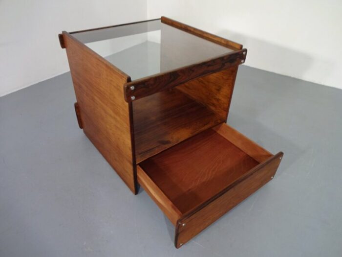 danish rosewood glass side table 1960s 6