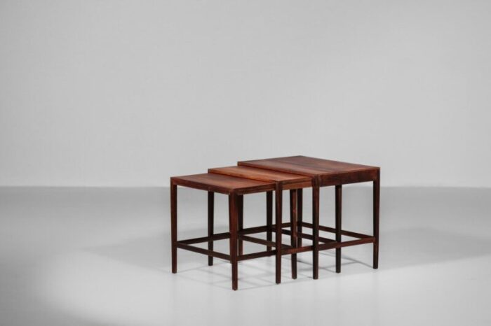 danish rosewood nesting tables 1960s set of 3 2