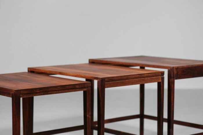 danish rosewood nesting tables 1960s set of 3 9