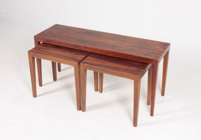 danish rosewood nesting tables by severin hansen for haslev mobelsnedkeri 1960s set of 3 3