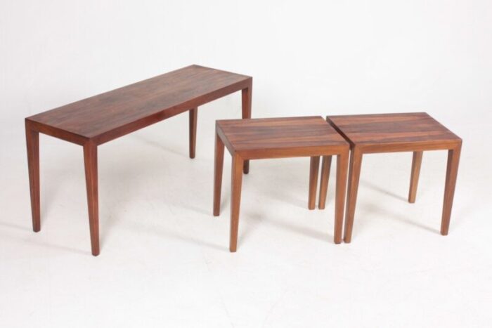 danish rosewood nesting tables by severin hansen for haslev mobelsnedkeri 1960s set of 3 5