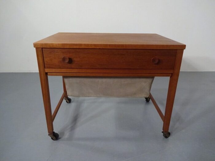 danish teak sewing cart 1960s 1