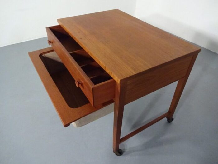 danish teak sewing cart 1960s 10