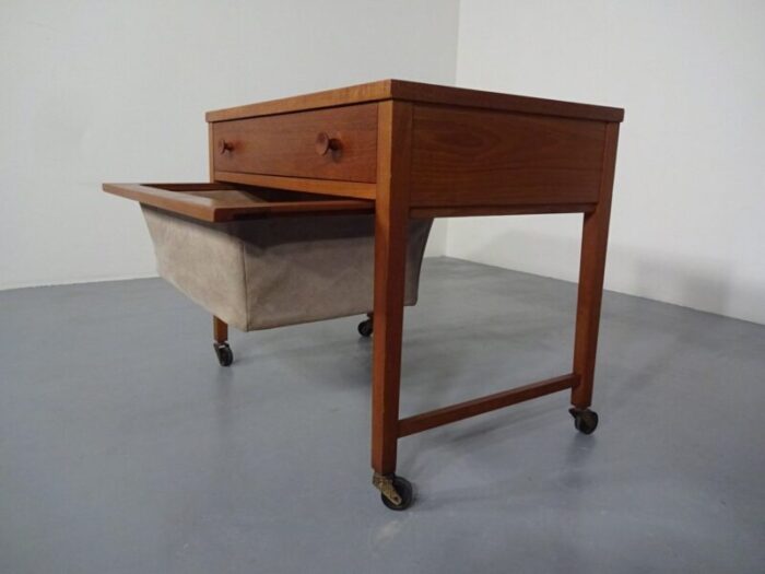 danish teak sewing cart 1960s 12