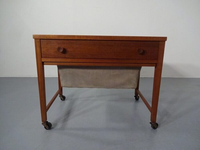 danish teak sewing cart 1960s 2