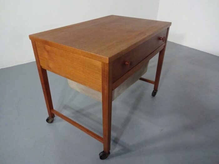 danish teak sewing cart 1960s 21