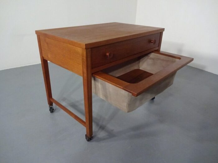 danish teak sewing cart 1960s 25