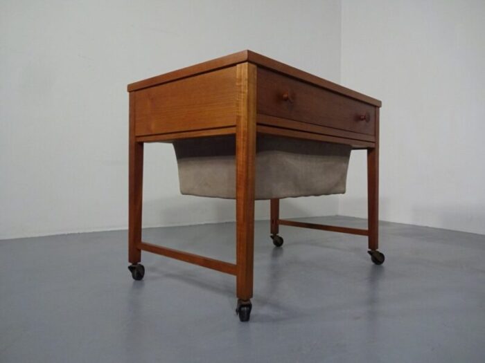 danish teak sewing cart 1960s 26