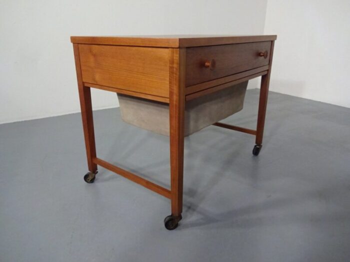 danish teak sewing cart 1960s 3