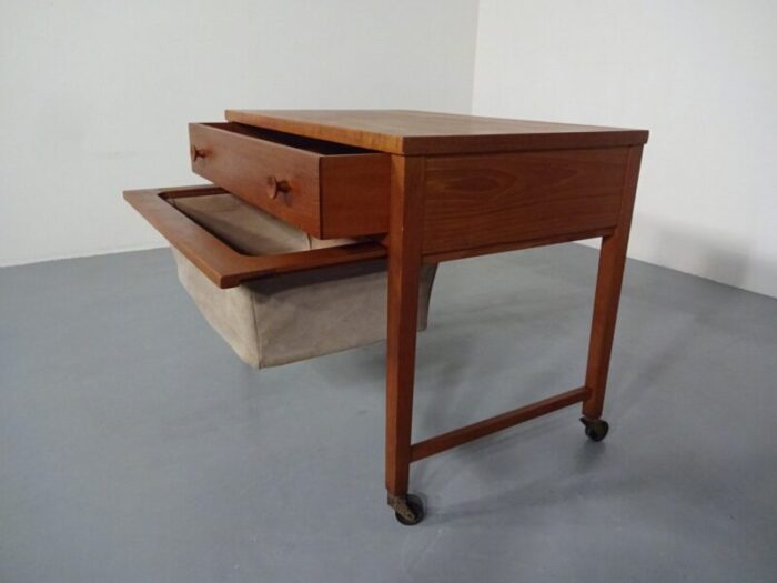 danish teak sewing cart 1960s 31