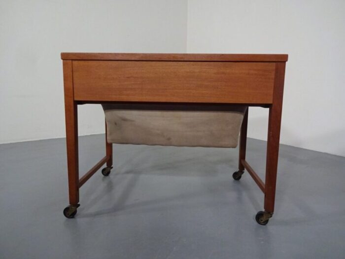 danish teak sewing cart 1960s 7