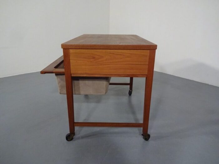 danish teak sewing cart 1960s 8