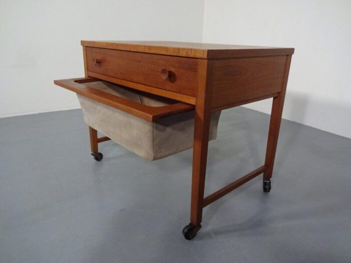 danish teak sewing cart 1960s 9