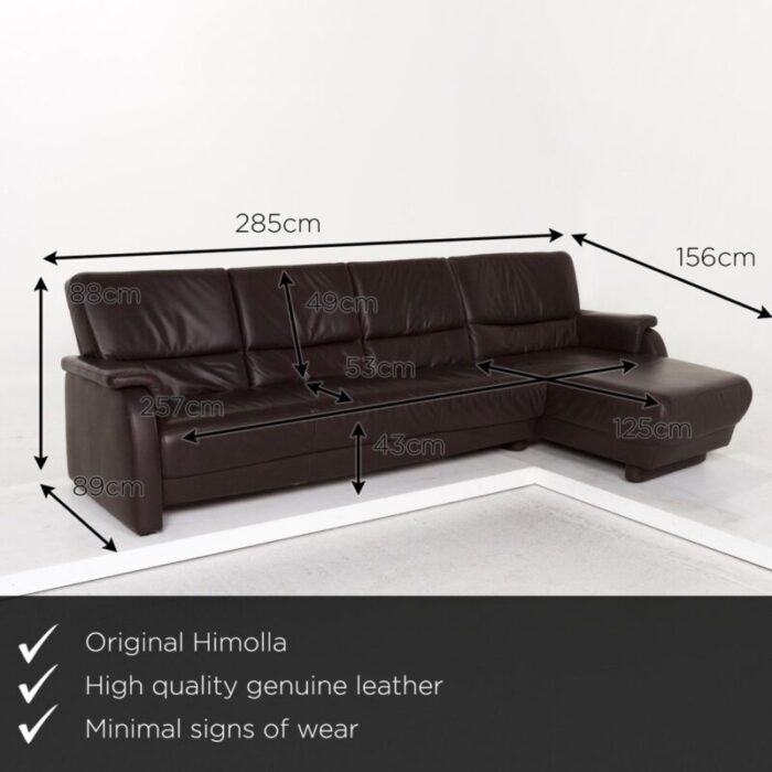 dark brown leather corner sofa from himolla 2