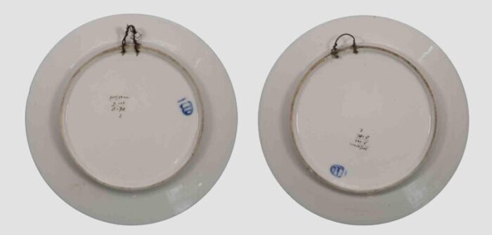 decorated plates early 20th century set of 2 7615