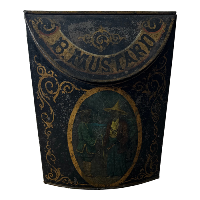 decorative late 19th century spice or tea tin 1408