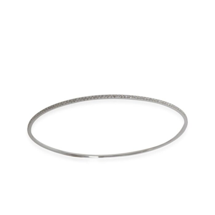 diamond thin micro pave bangle in 18k white gold 075 ctw 8559