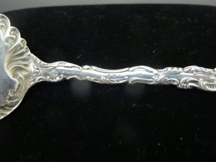 durgin sterling silver watteau 925 serving cold meat fork 3422