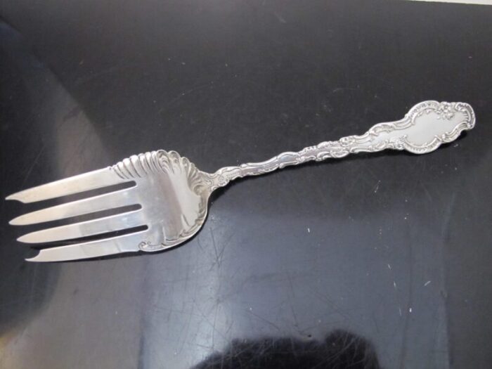 durgin sterling silver watteau 925 serving cold meat fork 3516