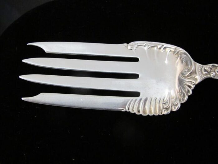 durgin sterling silver watteau 925 serving cold meat fork 7702